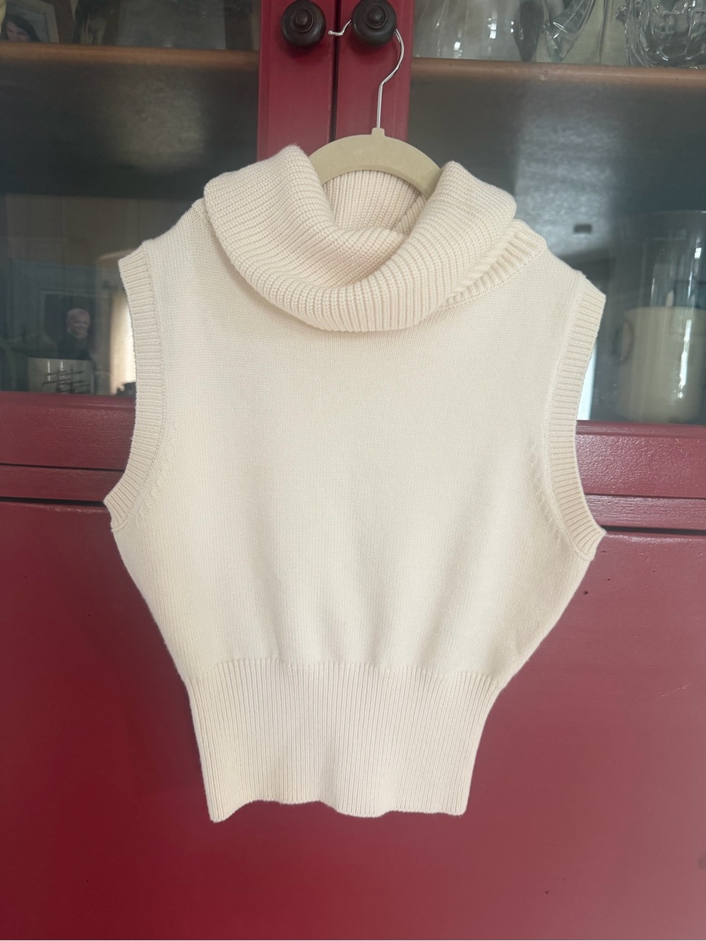 Zara Sleeveless Cowl Neck Sweater in Ivory